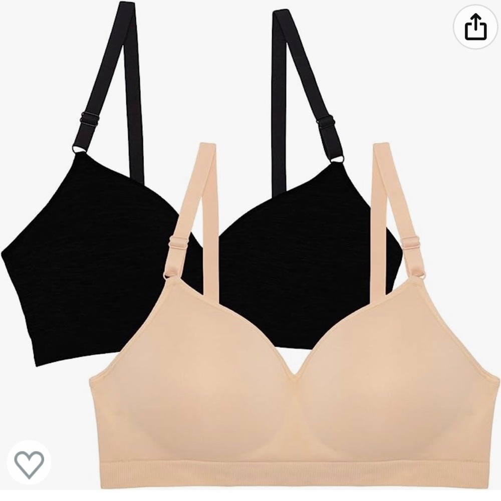 Fruit of the Loom Women's Seamless Wire Free Push-up Bra - 2 pack - 42C